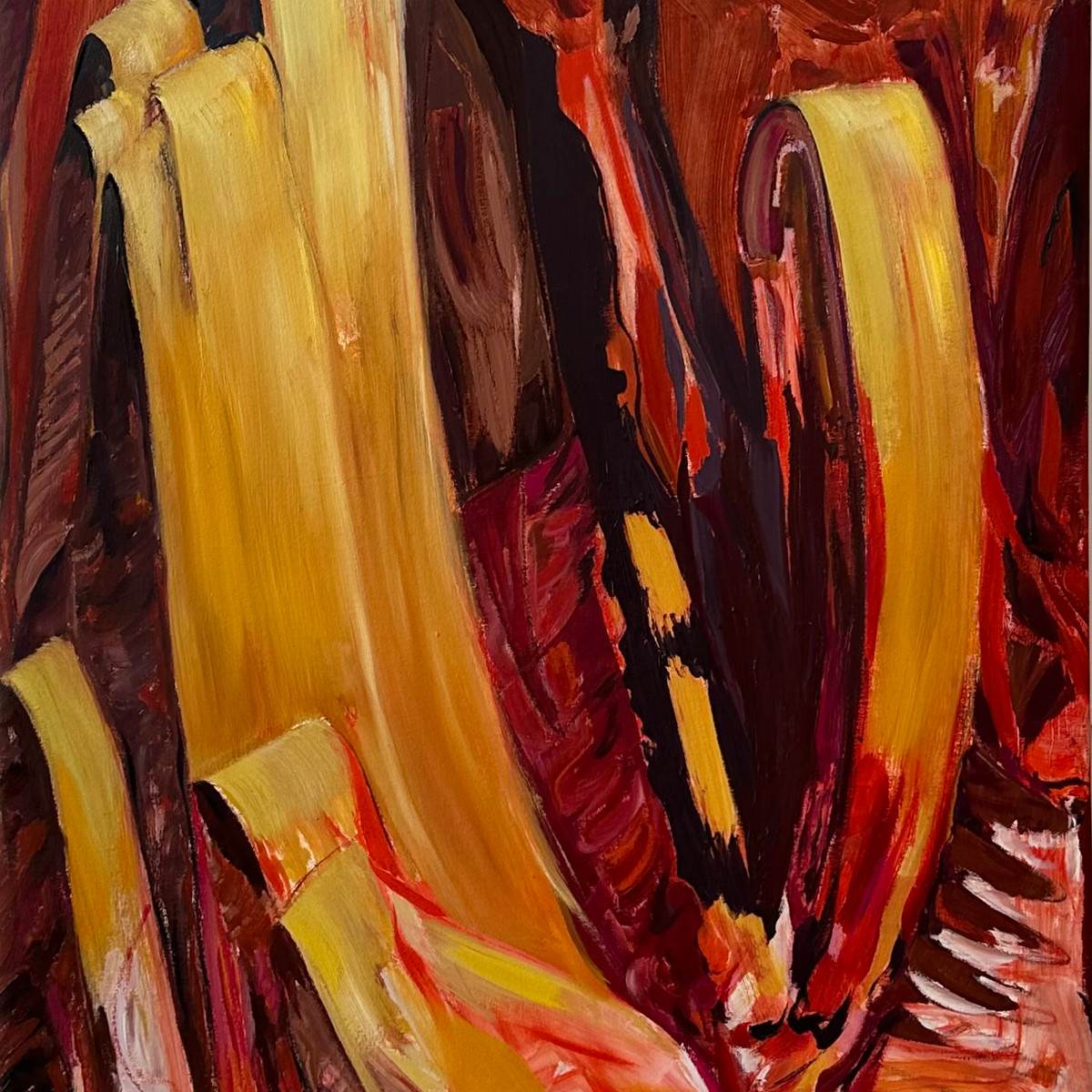 Primordial Pool, oil on canvas, 30x60 inches, 2023